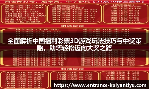 全面解析中国福利彩票3D游戏玩法技巧与中奖策略，助您轻松迈向大奖之路