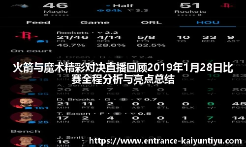 火箭与魔术精彩对决直播回顾2019年1月28日比赛全程分析与亮点总结